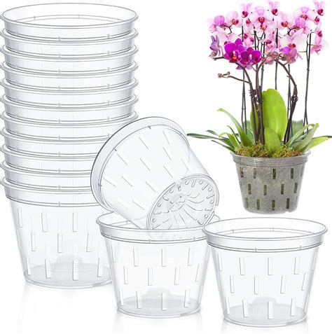 Amazon Com Pack Orchid Pot Inch Clear Orchid Pots With Holes