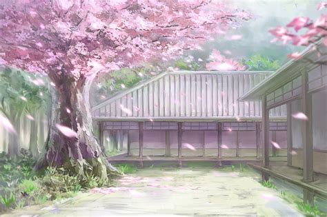Sakura Trees Anime Aesthetic Wallpaper Anime Japan Landscape