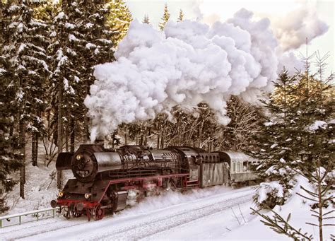 Wallpaper Snow Winter Vehicle Train Railway Frost Locomotive