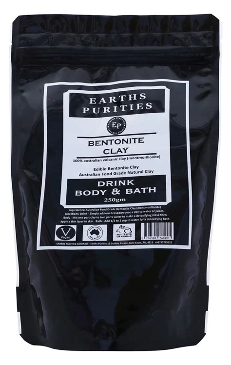 Earths Purities Bentonite Clay Drink Bath And Body 250g Health Tree