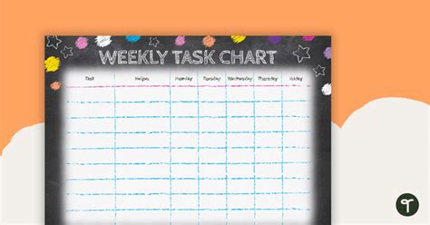 Funky Chalkboard Weekly Task Chart Teach Starter