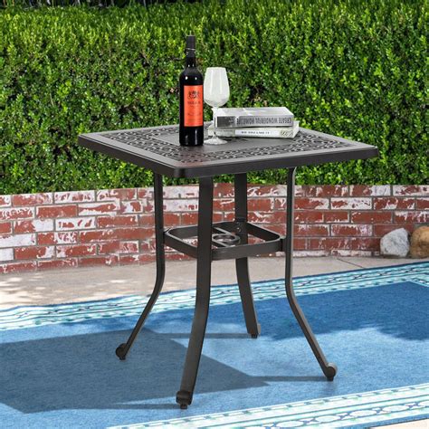 Mf Studio Outdoor Table Cast Aluminum Bistro Square Dining Table With