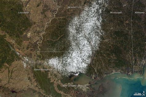 Rare Snow In The Us Deep South Image Of The Day