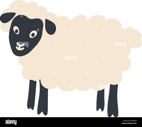 Cute Sheep Doodle Illustration Flat Illustration Of Sheep Character