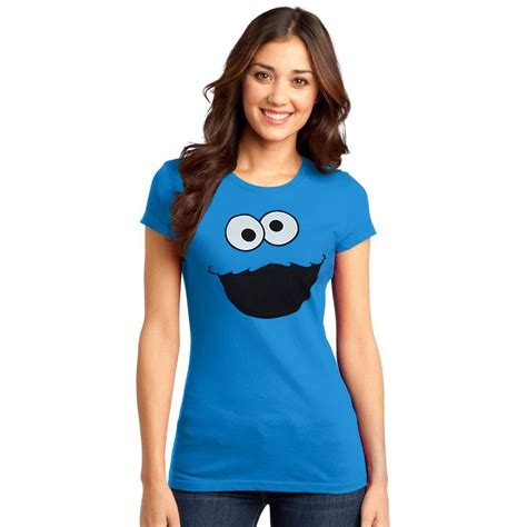 Wide range of anime costumes, movie costumes and game costumes for women. Cookie Monster Silly Face Junior Women's T-Shirt | Cookie ...