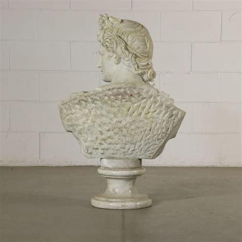 Marble Bust Apollo Del Belvedere 20th Century Art Antique Art