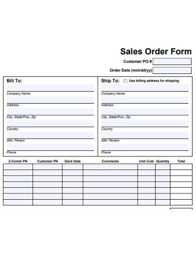 Sales Order 14 Examples Format Pdf Examples