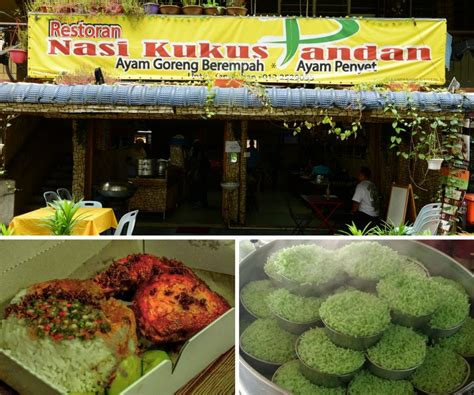 Every serving is topped with fish curry, kelantanese beef curry, cucumber, okra, sambal and a piece of ayam goreng berempah. Nasi Kukus Hijau Ayam Dara Tarikan Utama Restoran Nasi ...