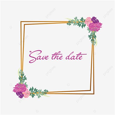 Drying flowers is a popular option for saving flowers, especially for those. Save The Date Flower Frame, Vintage, Frame, Floral PNG and ...