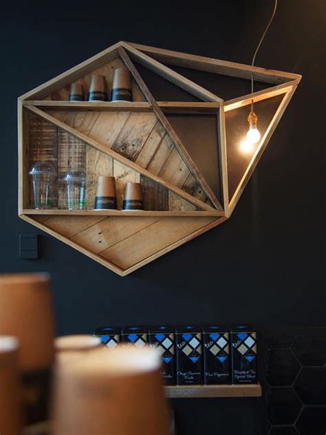 We measured the length of the wall where we wanted to place the first piece of wood. Geometric Shelves - Simple Yet Eccentric and Great For ...