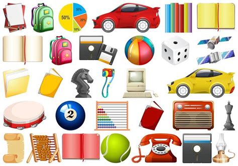 Set Of Different Objects 682926 Vector Art At Vecteezy