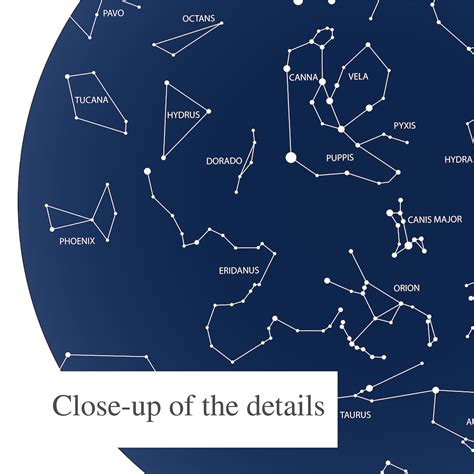 Southern Hemisphere Stars Chart Constellations Map Print Digital