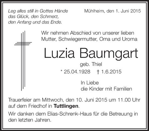 Traueranzeigen Von Luzia Baumgart Schwaebische De Trauerportal My Xxx