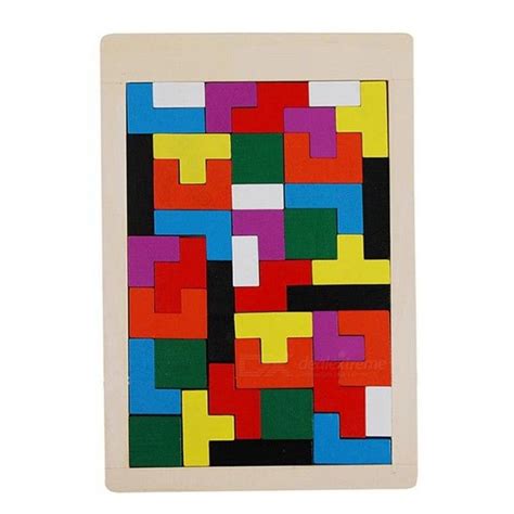 40 Piece Wooden Tangram Jigsaw Brain Tetris Block Intelligence Toy For