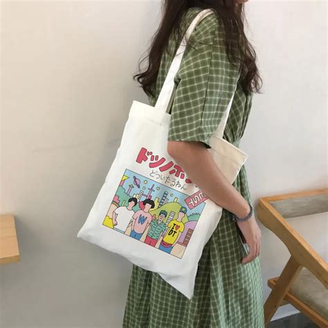 Korean Trend Canvas Tote Bag Ulzzang Canvas Women Shoulder Bag Casual