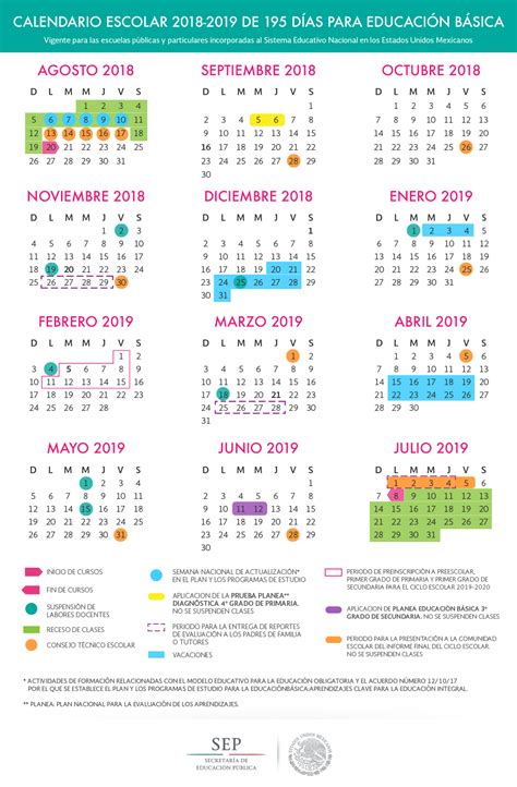 Consulta El Calendario Escolar Para El Ciclo Escolar 2018 2019