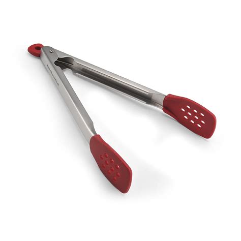 KitchenAid Silicone Tipped Stainless Steel Tongs Red Amazon Co Uk