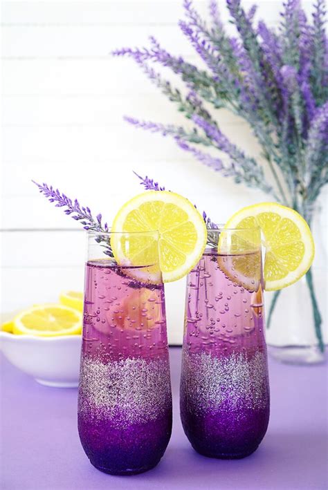 Lavender Lemonade Prosecco Cocktails Diy Ombre Glitter