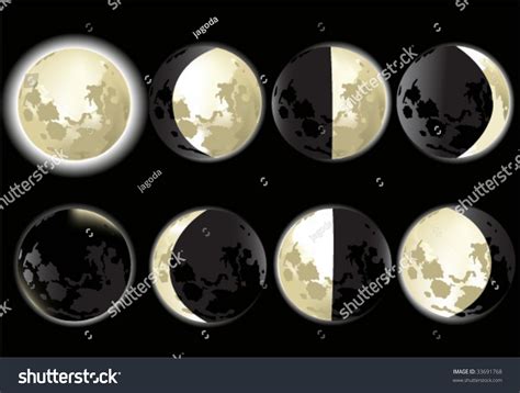 Moon Phases Stock Vector Illustration 33691768 Shutterstock