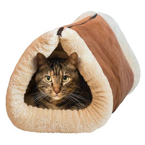 Two In One Cat Cave And Bed With Self Heating Thermal Core No Electric