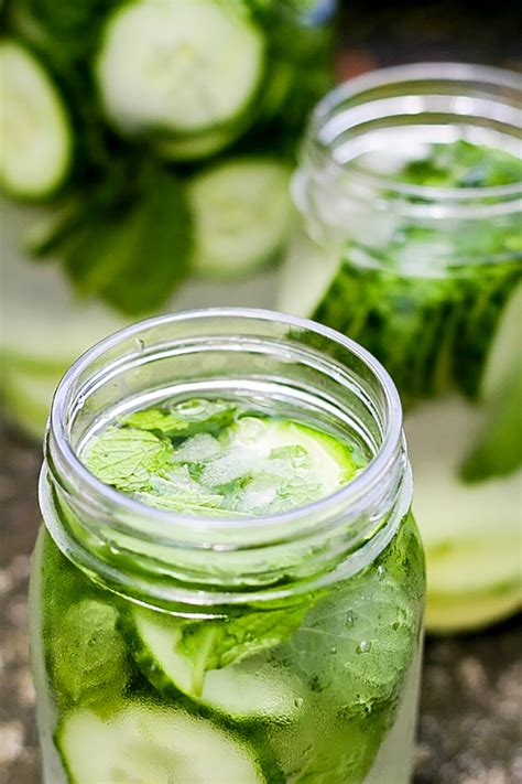 Fresh Mint Cucumber And Lime Infused Water