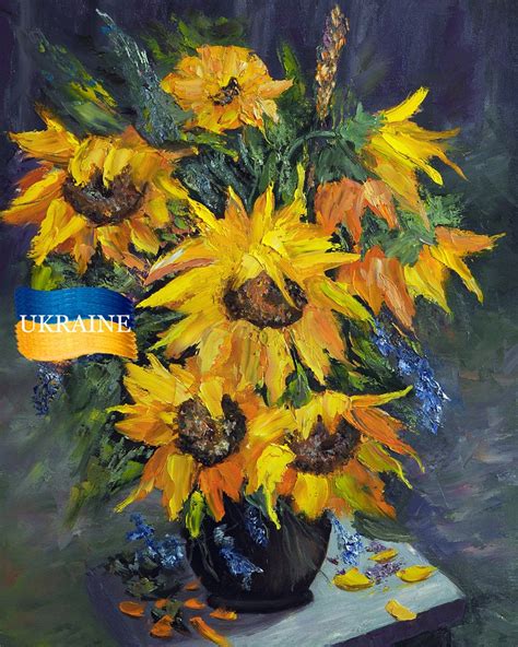 Sunflower Original Oil Painting Sunflowers Oil Painting On Canvas