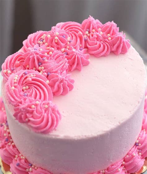 Pink Frosting Birthday Cake