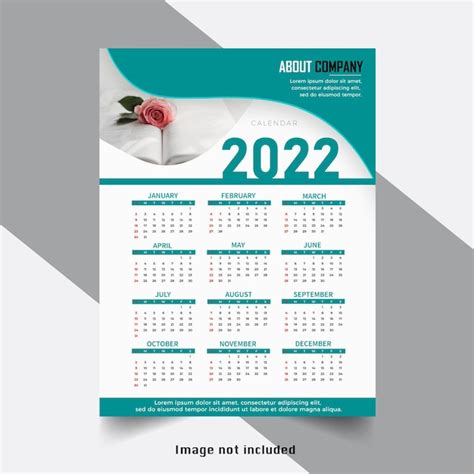 Premium Vector Modern 2022 Year Calendar Design Template Design