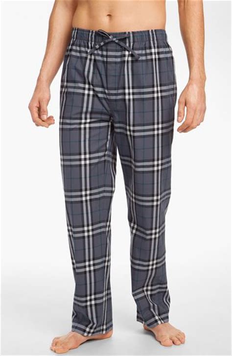 Burberry Check Cotton Pajama Pants In Blue For Men End Of Color List