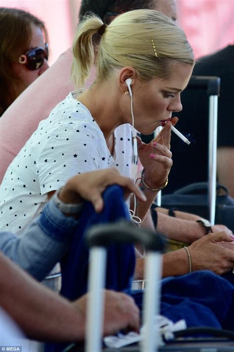 Sophie Monk Puffs On A Cigarette Before Departing Sydney Daily Mail