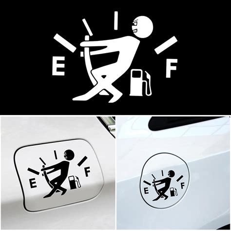 10CM 14CM Funny Car Stickers High Gas Consumption Decal Fuel Gage Empty