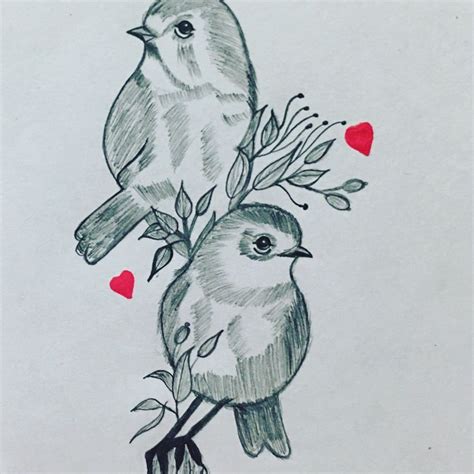Love Birds Love Birds Drawing Bird Pencil Drawing Bird Drawings