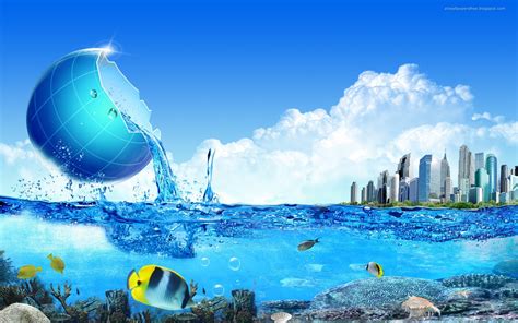 Wallpaper Digital Art Fantasy Art Sea Cityscape Water Artwork