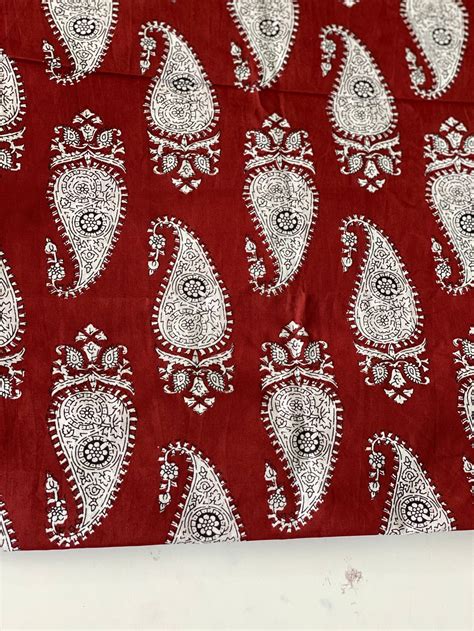 Indian Cotton Fabric Indian Floral Hand Block Printed Fabric Etsy