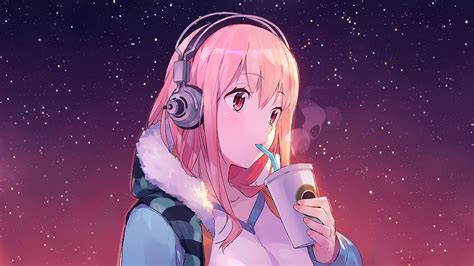 The Girl Is Super Sonico Anime Girl With Headphones 1920x1080
