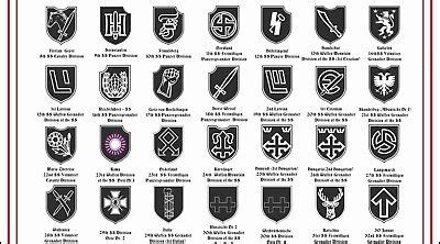 Waffen Ss Panzer Division Historical Reference Sticker Chart Mm X My
