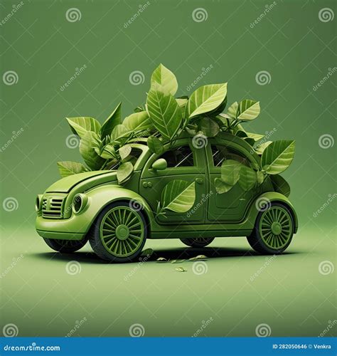 Green Environmentally Conscious Car Illustration Stock Illustration