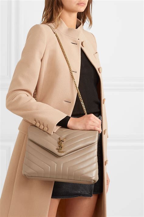 Beige Loulou Medium Quilted Leather Shoulder Bag Saint Laurent In