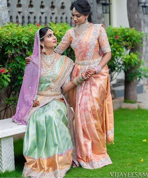 Pastel Color Kanjeevaram Saree South Indian Wedding Saree Trends Featured By Top Us And Indian