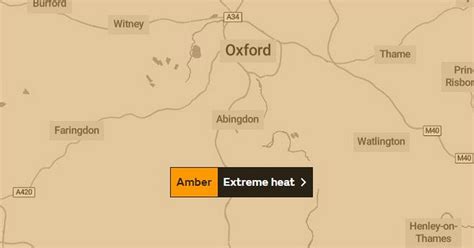 Met Office Extreme Heat Weather Warning Extended For Oxford Banbury
