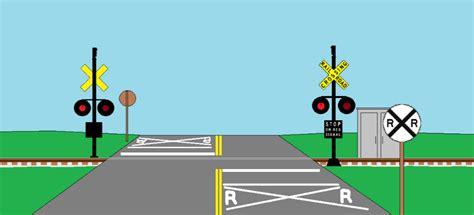 Railroad Crossing With Switched Sign Colors  By Willm3luvtrains On