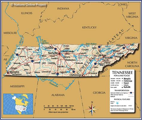 Major Cities In Tennessee Map