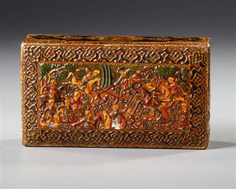 a qajar lacquered wood jewel box persia 19th century