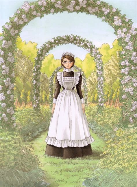 Safebooru 1girl Arch Emma Emma Victorian Romance Emma Flower Garden Glasses Maid Mori Kaoru