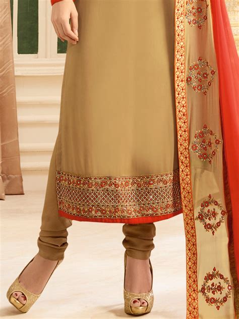 Buy Drashti Dhami Brown Color Georgette Party Wear Anarkali Kameez In Uk Usa And Canada