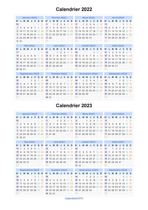 Calendrier 2022 Et 2023 Avec Numéro Semaines Calendrier Lunaire