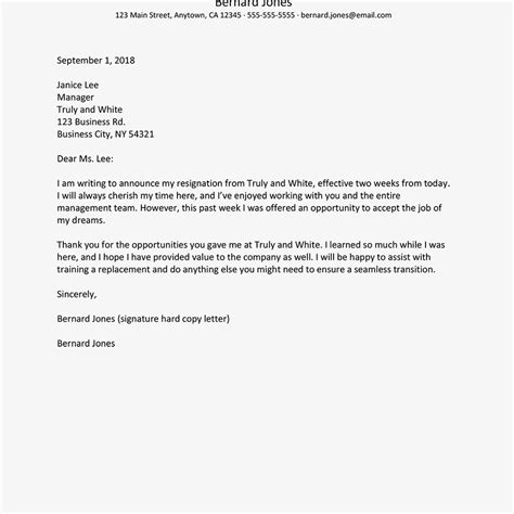 Resignation Letter Example With Advance Notice Wikitopx