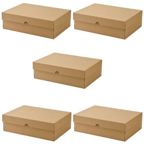 5x Ikea Strong Cardboard Storage Boxes With Lid Archive A4 Stackable