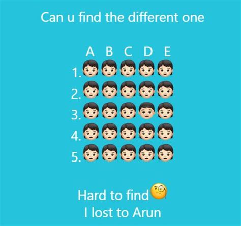 Answer Can You Find The Different One Emoji Question Whatsapp
