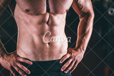 Muscular Man Torso Photos By Canva